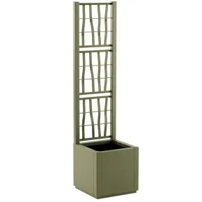 Fioriera con Spalliera per Rampicanti Verde in Plastica 36x36x140cm