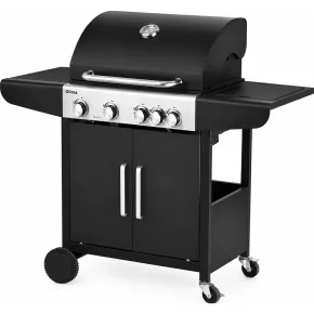 Barbecue a Gas GPL da Esterno 3 Fuochi con Coperchio in Acciaio Inox