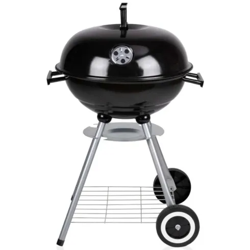 Barbecue a Carbonella Tondo con Coperchio Portatile Ripiano da Esterno