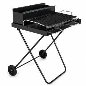 Barbecue Carbonella Portatile Richiudibile Griglia Cromata da Esterno