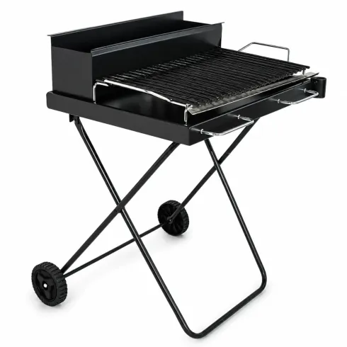 Barbecue Carbonella Portatile Richiudibile Griglia Cromata da Esterno
