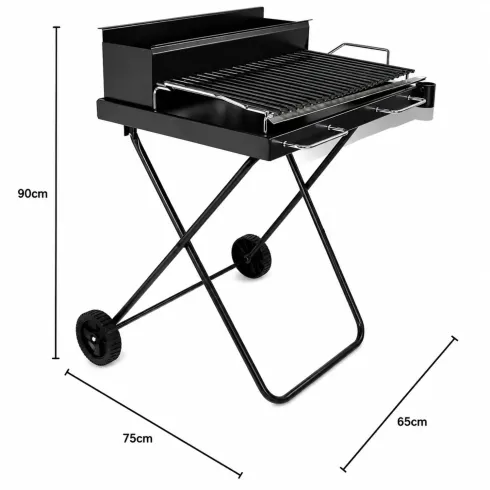 Barbecue Carbonella Portatile Richiudibile Griglia Cromata da Esterno
