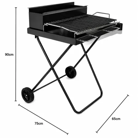 Barbecue Carbonella Portatile Richiudibile Griglia Cromata da Esterno
