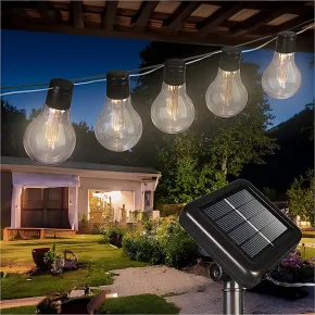 Filo Luci per Gazebo Pergole Energia Solare 10 LED 3W Luce Calda 5m 2