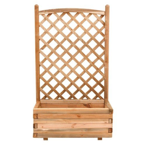 Fioriera 80 Rettangolare con Grigliato 180 Pannello Griglia Legno da Balcone