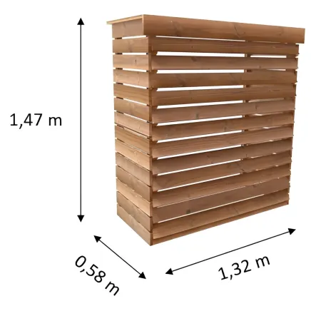 Copri Climatizzatore Esterno XL Legno Termotrattato con Lamelle Fisse