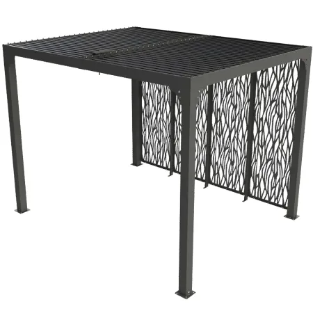 Pergola Bioclimatica 240x300 cm Alluminio Grigio con Pannelli Privacy