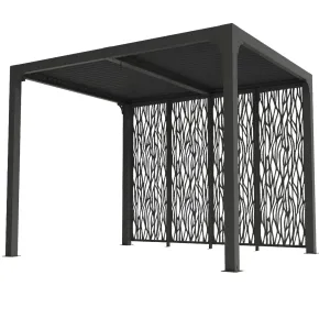 Pergola Bioclimatica 240x300 cm Alluminio Grigio con Pannelli Privacy