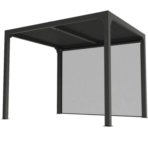 Pergola Bioclimatica in Alluminio 240x300 cm con Telo Laterale Manuale