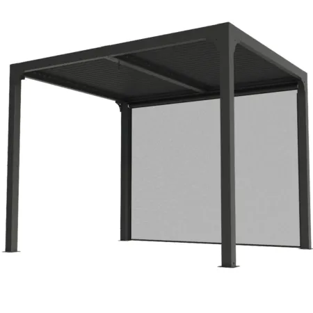 Pergola Bioclimatica in Alluminio 240x300 cm con Telo Laterale Manuale