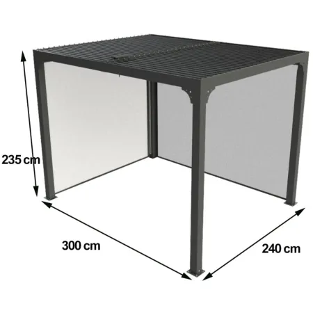 Pergola Bioclimatica da Esterno 240x300 cm 2 Teli Laterali Manuali