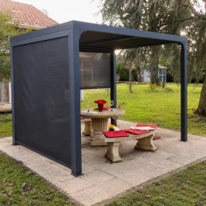 Pergola Bioclimatica da Esterno 240x300 cm 2 Teli Laterali Manuali 2