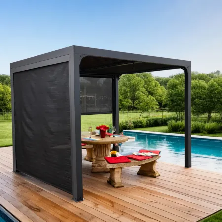 Pergola Bioclimatica da Esterno 240x300 cm 2 Teli Laterali Manuali