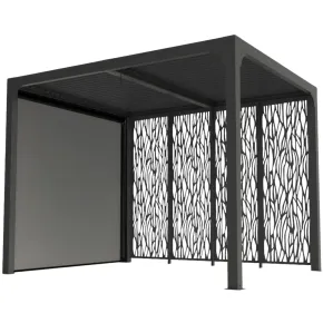 Pergola Bioclimatica Alluminio con Tenda Pannelli Privacy 240x300 cm