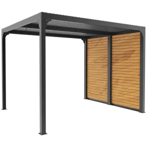 Pergola Bioclimatica in Alluminio 240x300 con Frangisole Simil Legno