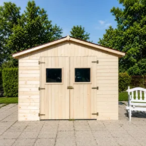 Casetta da Giardino in Legno Grezzo 3x4 m Pannelli 16 mm Porta Doppia 2