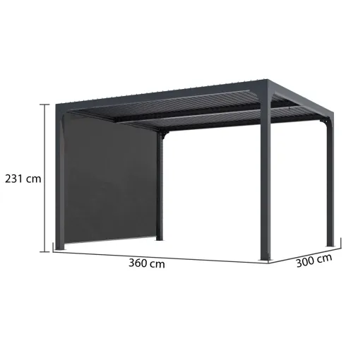 Pergola Bioclimatica Telo Laterale Lame Orientabili 360x300 cm Alluminio