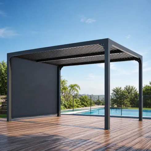 Pergola Bioclimatica Telo Laterale Lame Orientabili 360x300 cm Alluminio