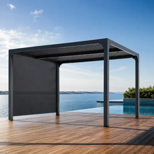 Pergola Bioclimatica Telo Laterale Lame Orientabili 360x300 cm Alluminio