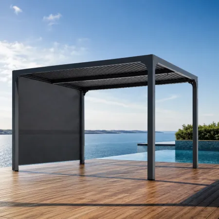 Pergola Bioclimatica Telo Laterale Lame Orientabili 360x300 cm Alluminio
