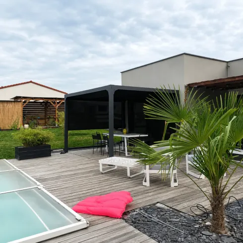Pergola Bioclimatica Telo Laterale Lame Orientabili 360x300 cm Alluminio