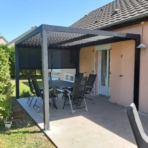 Pergola Bioclimatica Telo Laterale Lame Orientabili 360x300 cm Alluminio