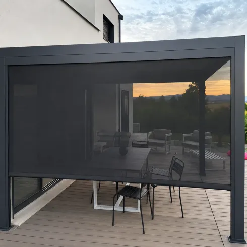 Pergola Bioclimatica Telo Laterale Lame Orientabili 360x300 cm Alluminio