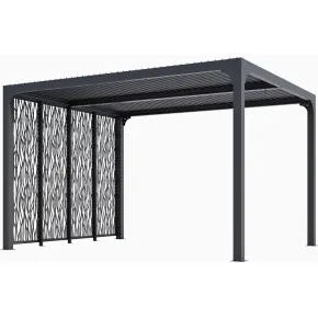 Pergola Bioclimatica con 4 Pannelli Frangivista 360x300 cm Alluminio