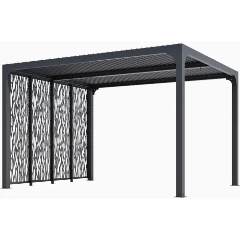 Pergola Bioclimatica con 4 Pannelli Frangivista 360x300 cm Alluminio