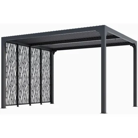 Pergola Bioclimatica con 4 Pannelli Frangivista 360x300 cm Alluminio