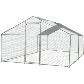 Recinto per Animali in Acciaio Zincato 2x3 m Pollaio con Telo 6 m2