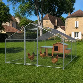 Recinto per Animali in Acciaio Zincato 2x3 m Pollaio con Telo 6 m2 2