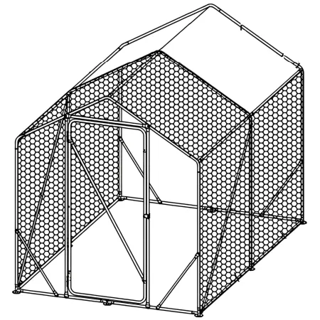 Recinto per Animali in Acciaio Zincato 2x3 m Pollaio con Telo 6 m2