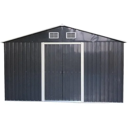 Casetta in Metallo 257x257 cm Deposito da Giardino Box Doppia Porta