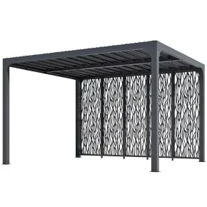 Pergola Bioclimatica da Giardino 360x300 cm con 5 Pannelli Frangivista