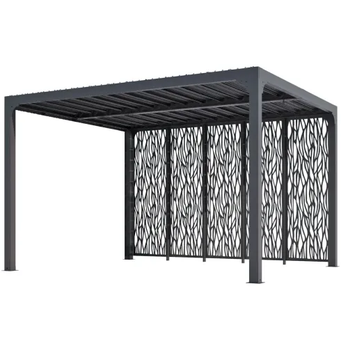 Pergola Bioclimatica da Giardino 360x300 cm con 5 Pannelli Frangivista