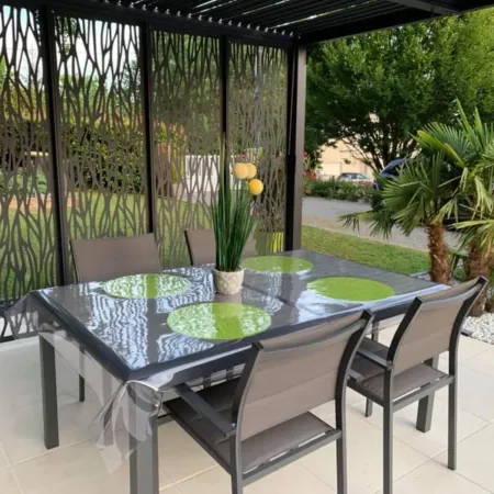 Pergola Bioclimatica da Giardino 360x300 cm con 5 Pannelli Frangivista