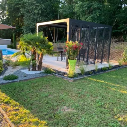 Pergola Bioclimatica da Giardino 360x300 cm con 5 Pannelli Frangivista