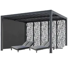 Pergola Bioclimatica in Alluminio 360x300 cm con Tenda e 5 Pannelli 2
