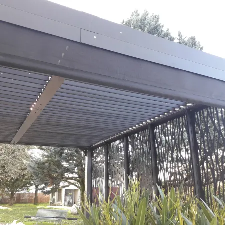 Pergola Bioclimatica in Alluminio 360x300 cm con Tenda e 5 Pannelli