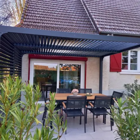 Pergola Bioclimatica Autoportante Alluminio 360x300 cm Lamelle Laterali