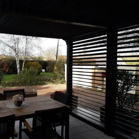Pergola Bioclimatica Autoportante Alluminio 360x300 cm Lamelle Laterali