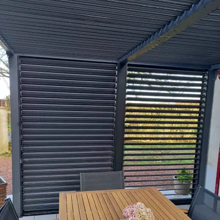 Pergola Bioclimatica Autoportante Alluminio 360x300 cm Lamelle Laterali