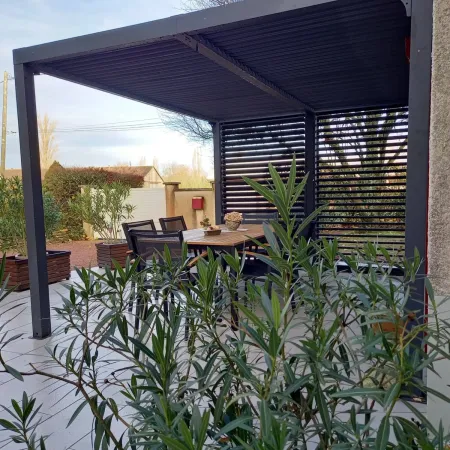 Pergola Bioclimatica Autoportante Alluminio 360x300 cm Lamelle Laterali