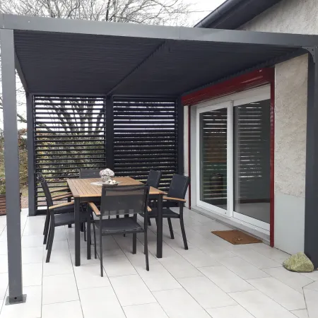 Pergola Bioclimatica Autoportante Alluminio 360x300 cm Lamelle Laterali