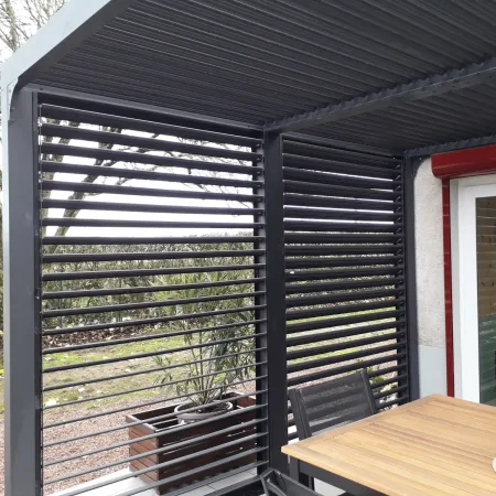 Pergola Bioclimatica Autoportante Alluminio 360x300 cm Lamelle Laterali