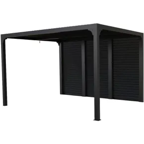 Pergola Bioclimatica 360x300 in Alluminio con Lamelle Effetto Legno