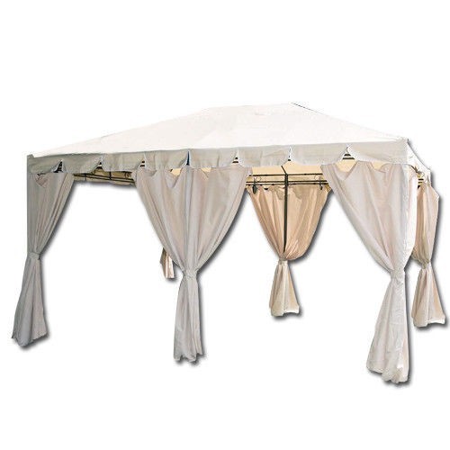 Gazebo 3x4 Acciaio da Esterno Giardino con Copertura Teli Tende Pareti Laterali
