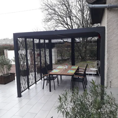 Pergola Bioclimatica da Giardino 360x300 Alluminio Lamelle Frangivista