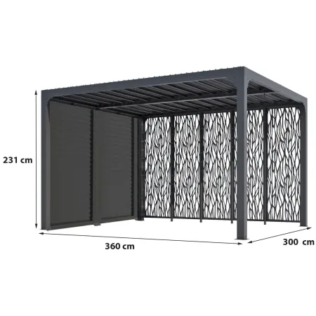 Pergola Bioclimatica da Giardino 360x300 Alluminio Lamelle Frangivista